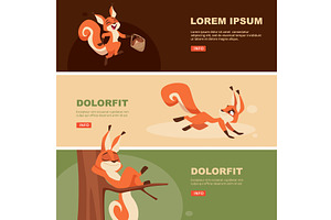 Squirrel. print banners template, an Animal Illustration by Onyx