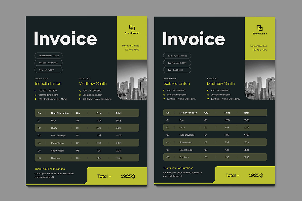 Invoice Template, a Stationery Template by White Graphic (Photo 2 of 2)