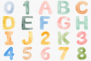 Watercolor Alphabet & Number Clipart, an Illustration by CropUp Creative (Thumbnail 2 of 4)