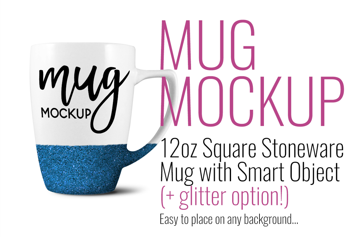 12oz Glitter White Stoneware Mug, a Product Mockup by SarahDesign (Photo 1 of 5)