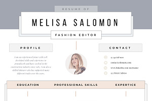 Resume Template 1, 2 Page Madrid