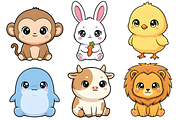 Cute Kawaii Baby Animals Clipart Bun, an Animal Illustration by Ink Gallery (Thumbnail 3 of 4)