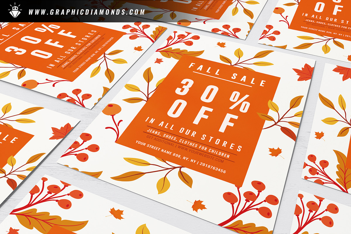 Fall Sale Flyer Template, a Flyer Template by GraphicDiamonds (Photo 2 of 6)