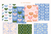 Hearts & Flowers patterns + elements, a Decorative Illustration by Inna Moreva (Thumbnail 5 of 13)