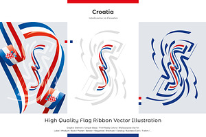 Croatia flag ribbon vector