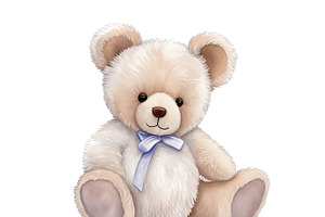 12 Watercolor teddy bear clipart