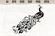 Stencil Peacock, a Decorative Illustration by MARYCRAFTIRIA (Thumbnail 1 of 3)