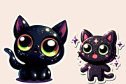 Frightened Black Cat Sticker Clipart, an Illustration by Designworld (Thumbnail 4 of 5)