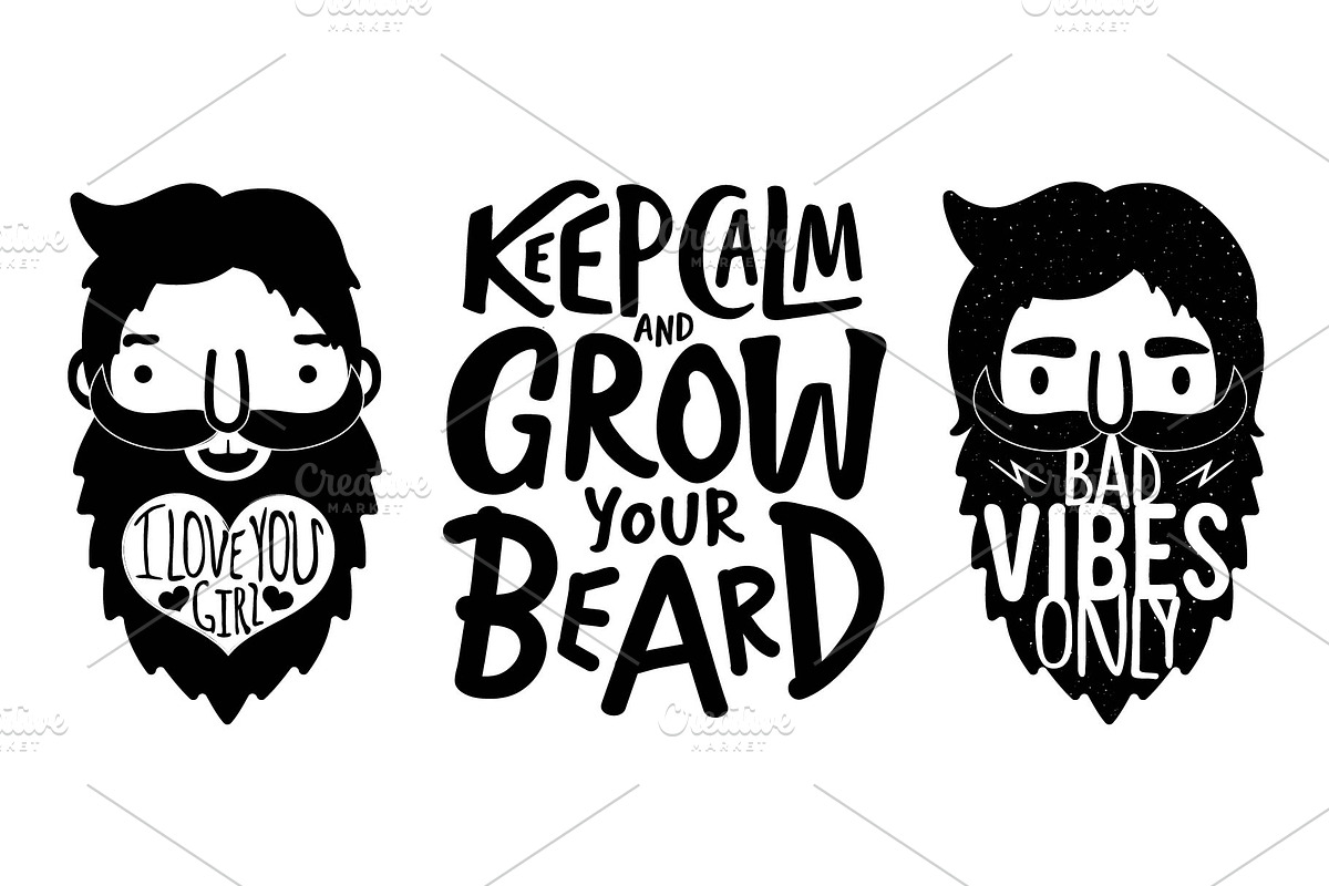 Big bearded set, an Animal Illustration by JULYMILKS (Photo 2 of 5)