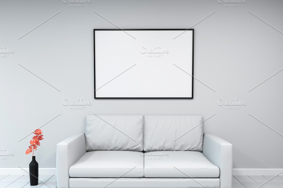 Mockup interior with frame, a Product Mockup by 2D/3D (Photo 4 of 12)