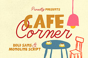 Cafe Corner Retro Display Font Duo, a Handwritten Font by Littlehand (Thumbnail 1 of 9)