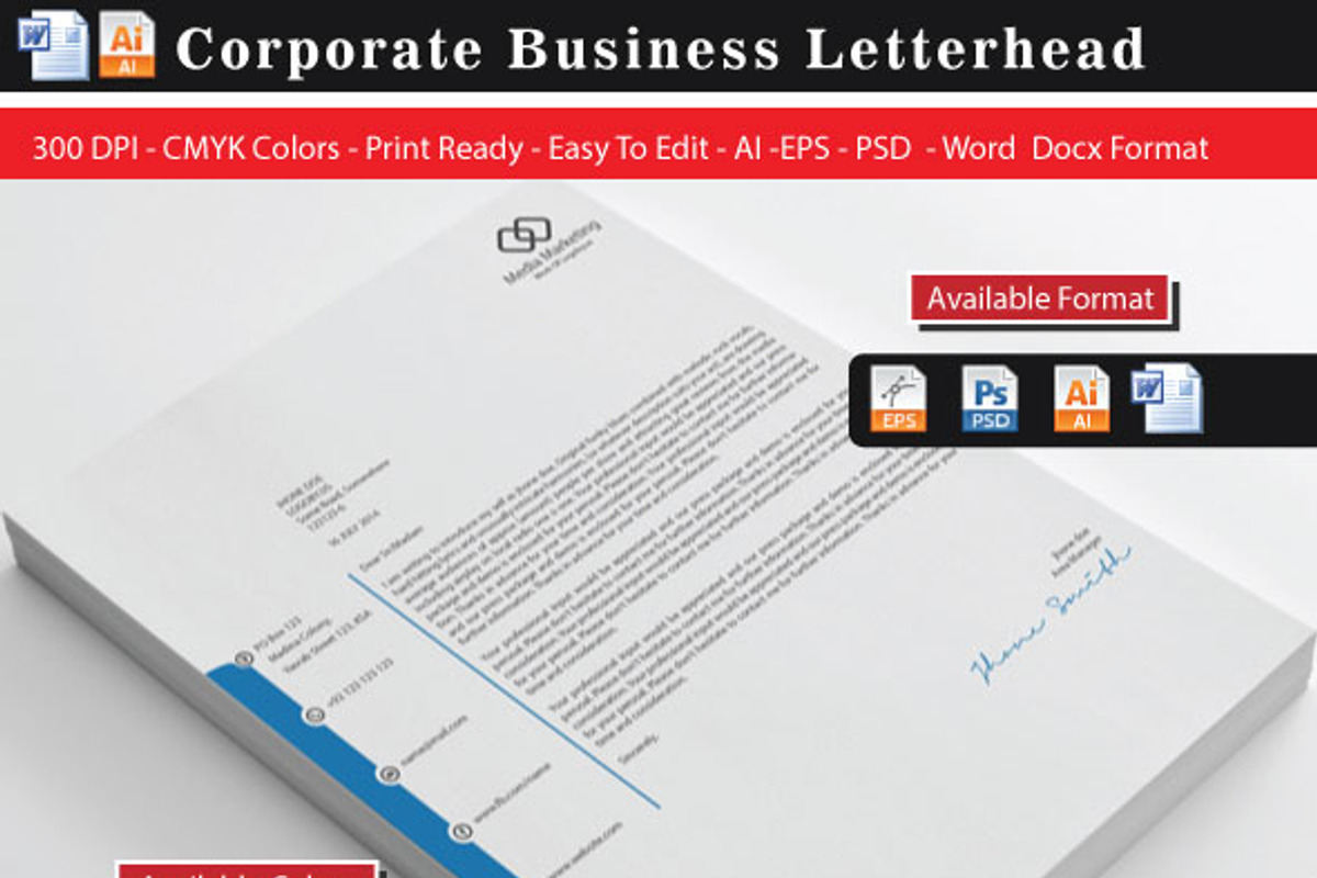 Business Letterheads, a Stationery Template by shujaktk (Photo 1 of 5)