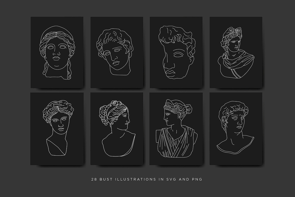 Aesthetic Greek Sculpture Line Art, an Illustration by Rough Edges Supply Co. (Photo 4 of 14)