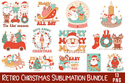 Retro Christmas Sublimation Bundle, a Seasonal Illustration by Libby Wishes (Thumbnail 1 of 13)