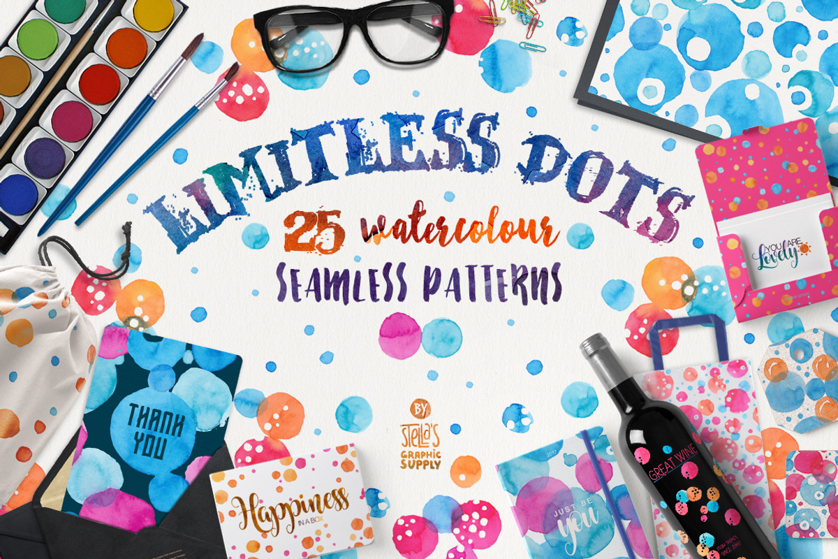 Limitless Dots, Pattern Pack, a Pattern Graphic by Stella's Graphic Supply (Photo 1 of 5)