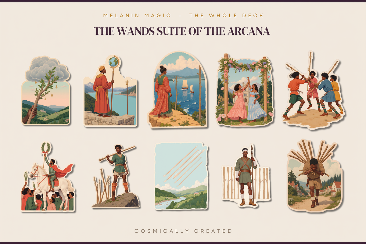 Melanin Magic Tarot Deck Clipart, a Person Illustration by Jakayla Digital Co (Photo 2 of 19)