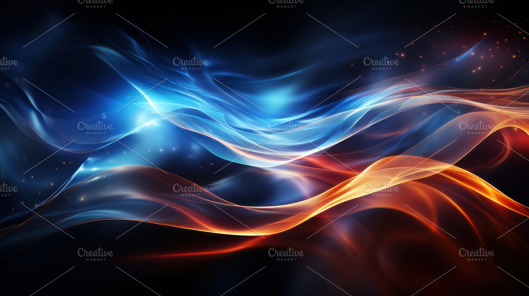Abstract Artistic Display of Blue and Red Neon Light Waves Flowing, a Photo by AS photostudio