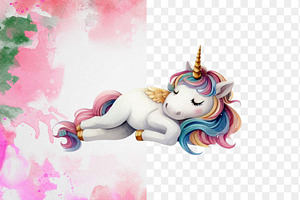 22 Watercolor Clip Arts Of Unicorn