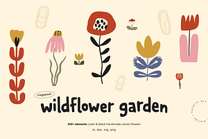 Wildflower Garden Folk Pack, an Object Illustration by Nutalin Art
