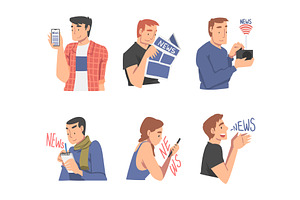 People Character Gathering News, a Person Illustration by TopVectors