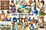 Vintage Apothecary Clipart, an Illustration by Libby Wishes (Thumbnail 1 of 4)