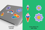 Retro Stickers Pack Elements, a Background Graphic by Abstracto-Create (Thumbnail 2 of 7)