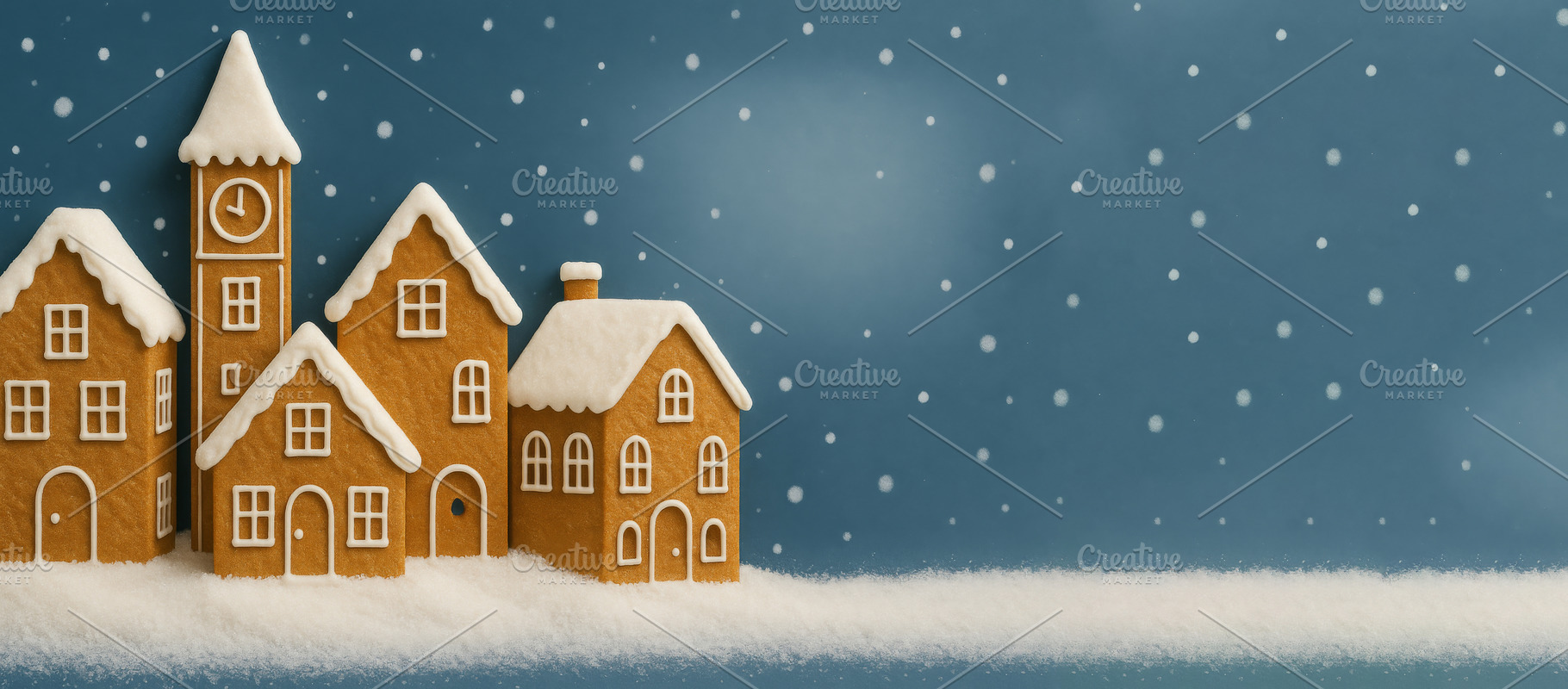 Christmas gingerbread house with sno, a Photo by Dvoevnore photos