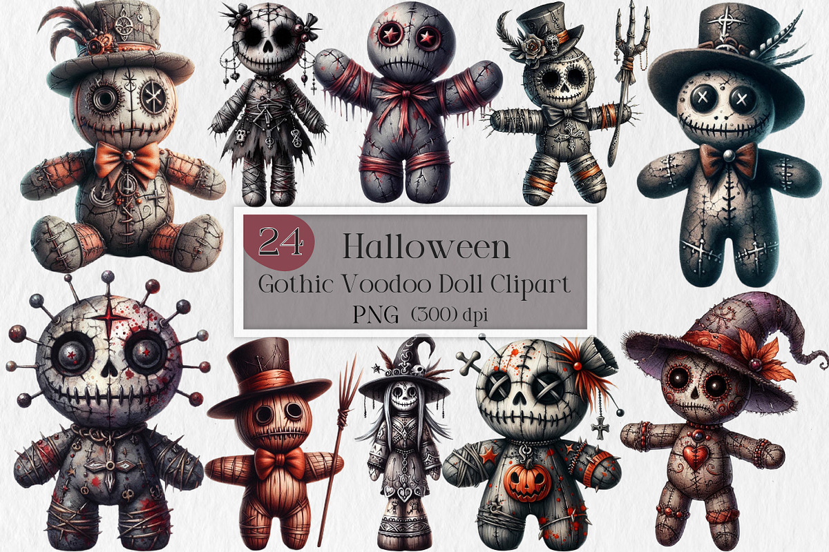 Halloween Gothic Voodoo Doll Clipart, an Illustration by Creative Art (Photo 1 of 4)