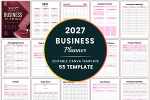 Editable 2027 Business Planner, a Stationery Template by Shumaya