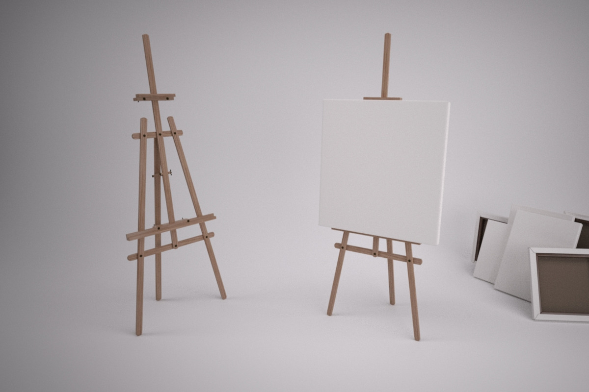 Artists Easel & Canvas, an Object 3D Model by kjpargeterimages (Photo 1 of 6)