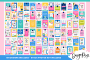 Colorful Pinterest Pin Templates, a Social Media Template by Design Pixie (Thumbnail 3 of 5)