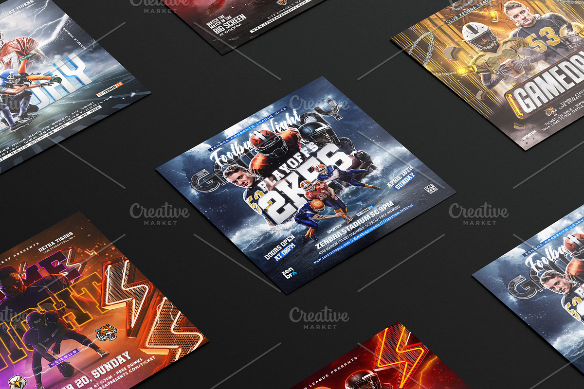 5 Football Flyer Templates, a Flyer Template by OnurDemircan (Photo 3 of 6)