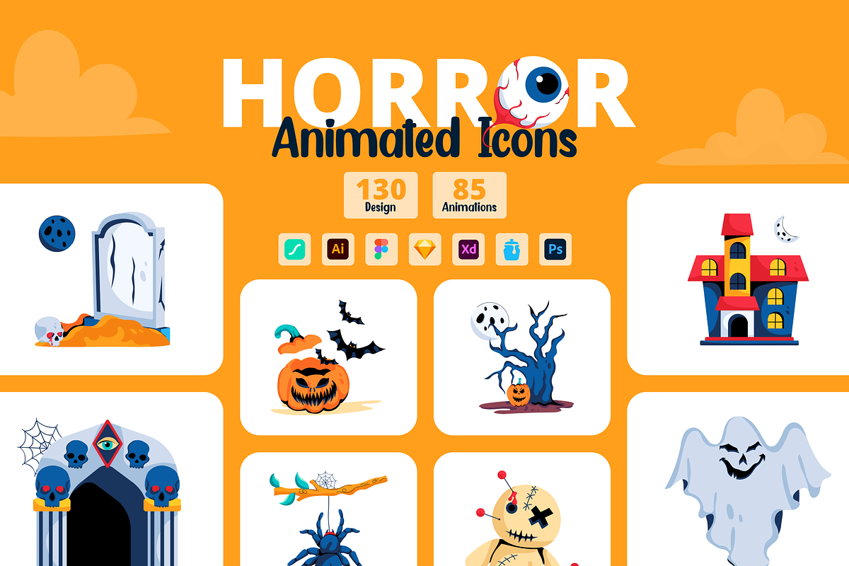 Animated Horror Icon Set, a Duotone Icon by Prosymbols (Photo 1 of 18)