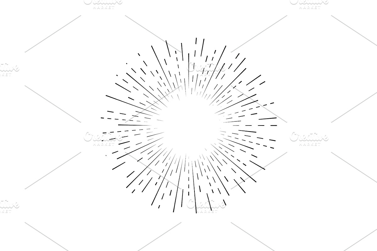 Retro Sunburst Signs Thin Line Icon, an Outline Icon by Bigmouse_art (Photo 10 of 14)
