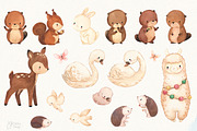POND and FOREST. Beaver, deer, bird, an Animal Illustration by OlliArtDesign (Thumbnail 2 of 7)