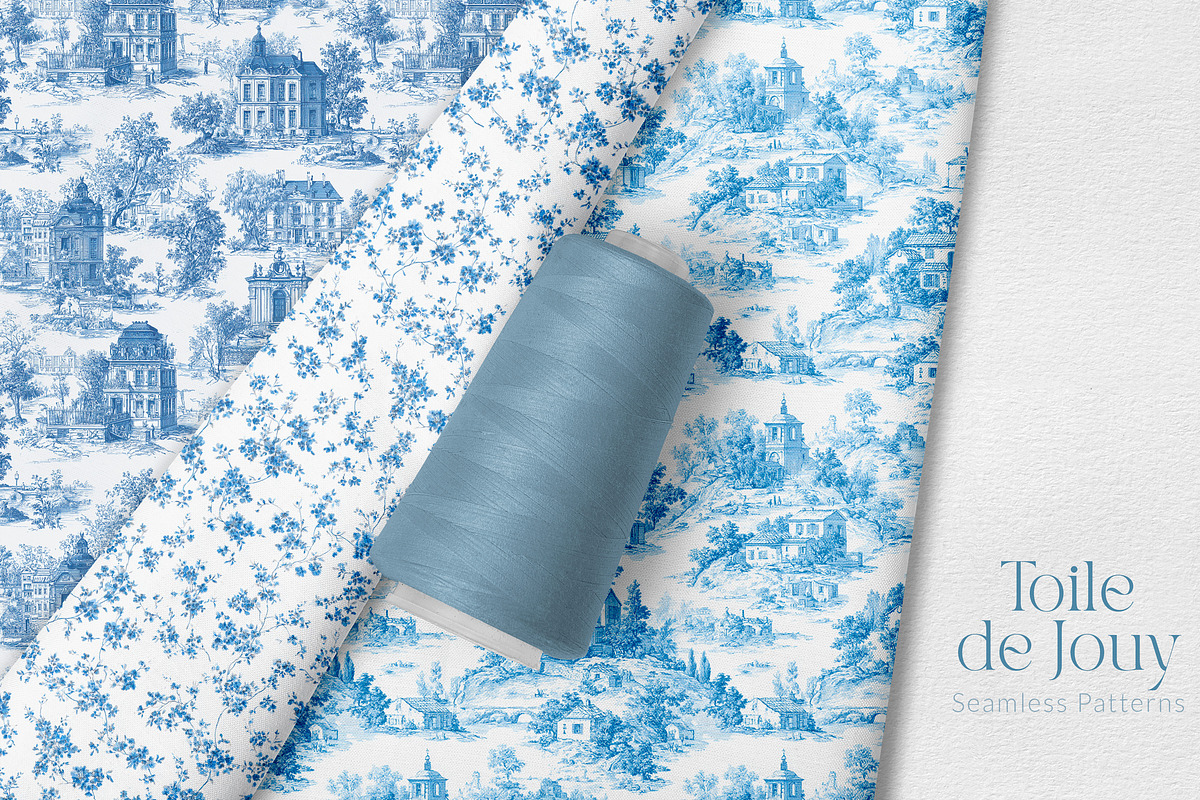 Toile Floral Seamless Patterns, a Pattern Graphic by Olya Creative (Photo 5 of 22)