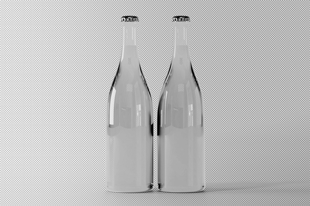 Two Transparent Glass Bottles Mockup, a Packaging Mockup by Graphic Pear (Photo 2 of 2)