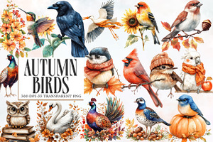 Autumn Birds Clipart, an Illustration by Designworld