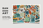 Doodle Monster Abstract Vector, an Object Graphic by Sandewo (Thumbnail 6 of 9)