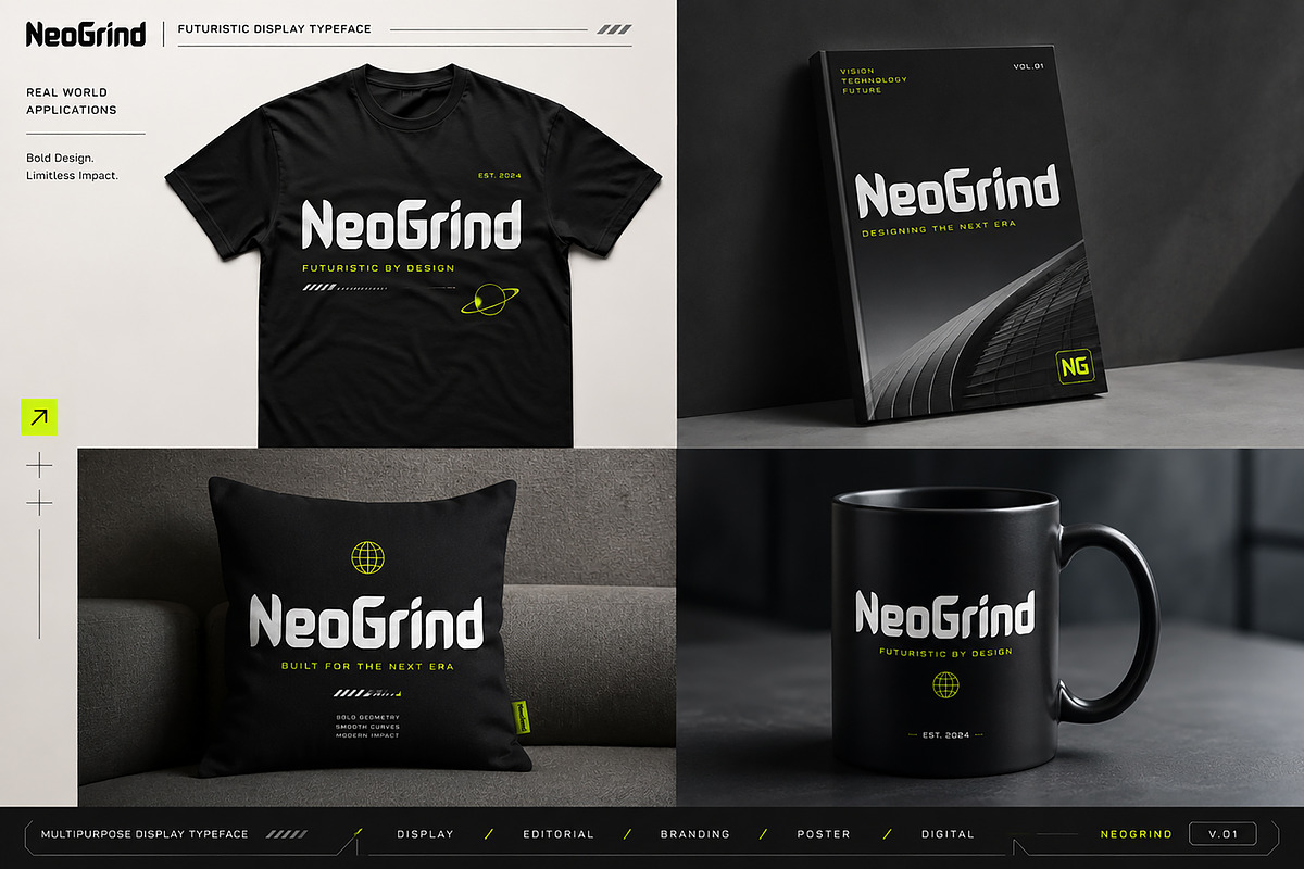 NeoGrind – Futuristic Display Font, a Serif Font by Wow Magic (Photo 2 of 5)