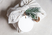Christmas Round Gift Tag Mockup, a Product Mockup by ILoveMockupDesign (Thumbnail 1 of 9)