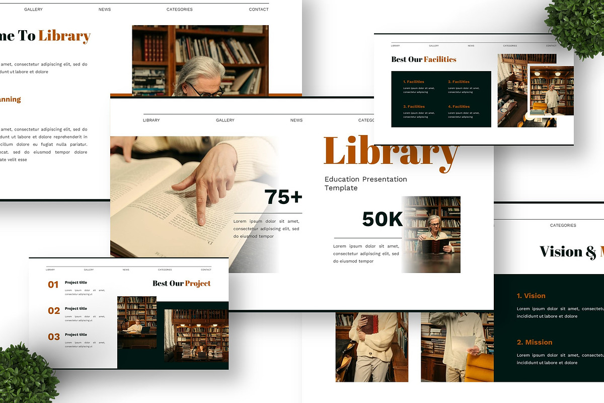 Library - Education Google Slide, a Presentation Template by Deepslide Studio (Photo 2 of 6)