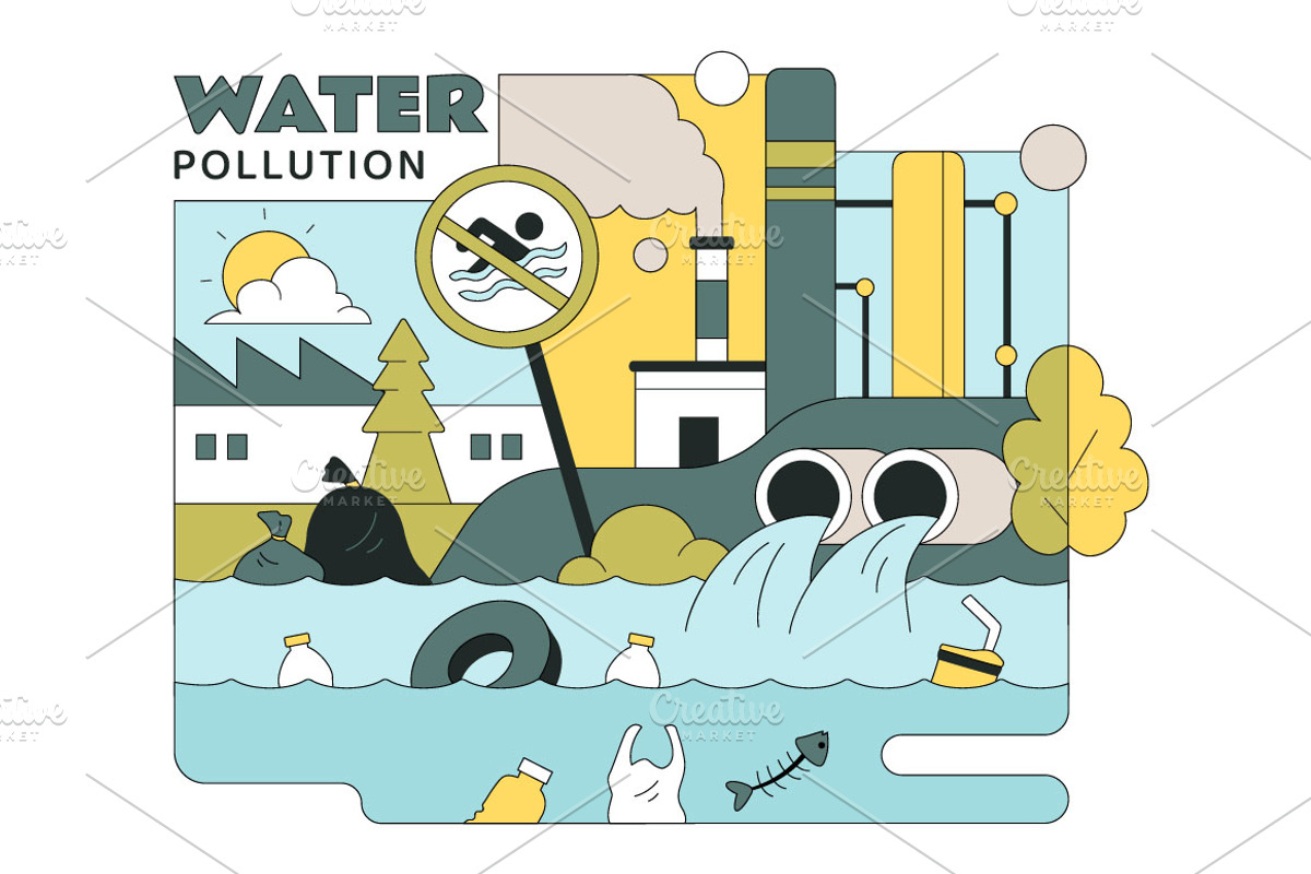 10 Water Pollution Illustration, an Object Illustration by denayunebgt (Photo 4 of 4)