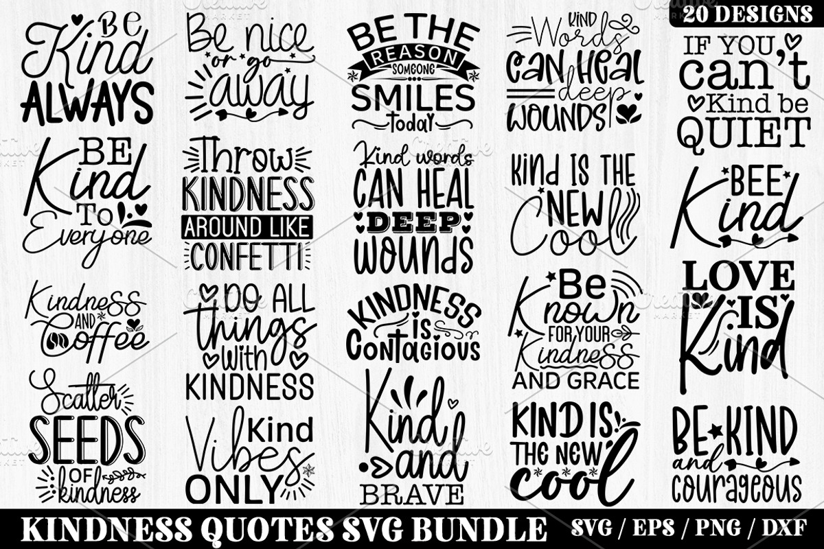 Kindness Quotes SVG Bundle, a Graphic by akazaddesign (Photo 2 of 7)
