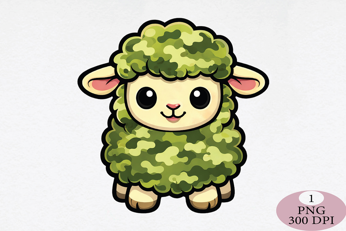 Camouflage Easter Sheep PNG, an Illustration by Daily.Designs (Photo 1 of 5)