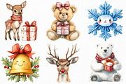 Watercolor Cute Christmas Characters, an Illustration by Craft Nest (Thumbnail 5 of 6)