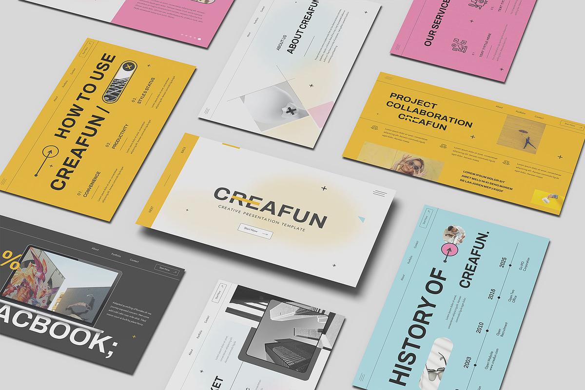 Creative Fun Agency PowerPoint, a Presentation Template by Pixslides (Photo 1 of 9)