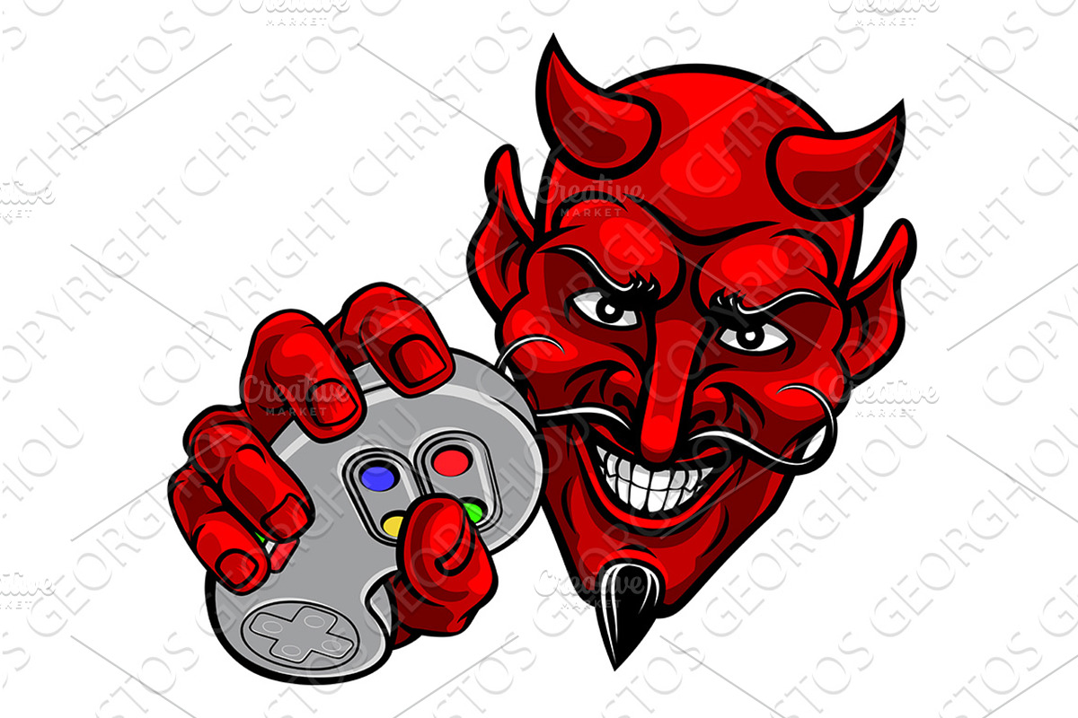 Devil Gamer Video Game Controller, an Object Illustration by Christos Georghiou