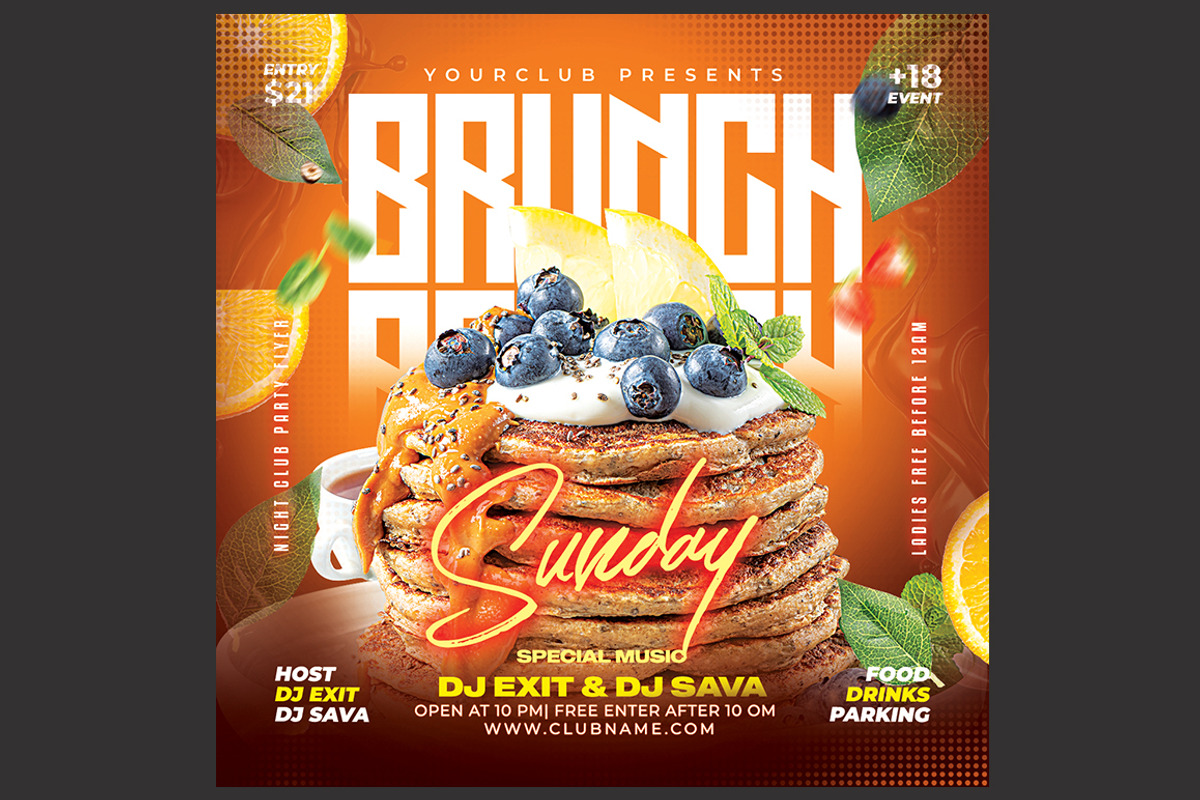 Brunch Flyer, a Flyer Template by DSGraphicDesign