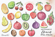 Watercolour Fruit Set Exotic, a Food Illustration by Bloomella (Thumbnail 5 of 5)